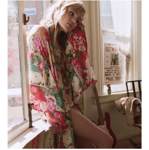 Spell Other - Spell And The Gypsy Collective Delilah Maxi Kimono Ruby OS Floral Boho
